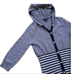 🔥CHAPS STRIPED SWEATER  XLwith HOOD 100% COTTON VERY CUTE CROPPED XL🔥